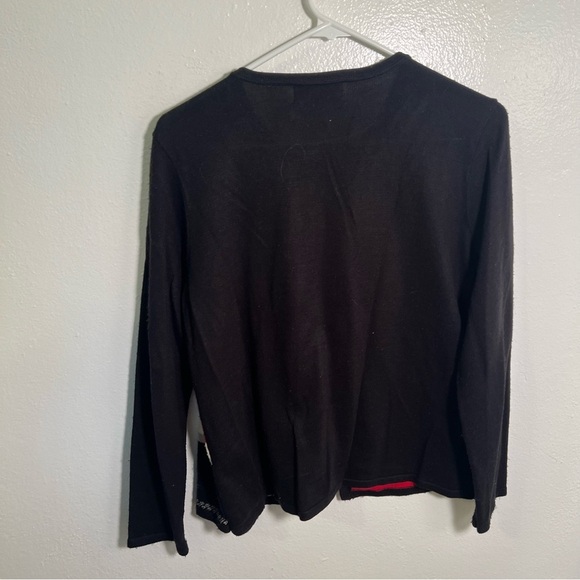 Alfred Dunner One Button Cardigan Black Red White PM - Picture 5 of 8